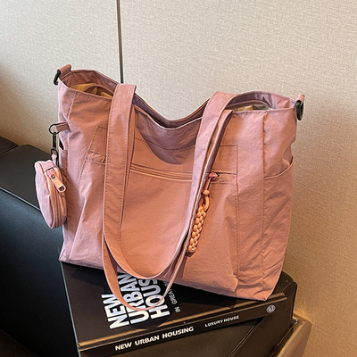 休闲大包包女款2025新款潮时尚上课通勤单肩包大容量托特包斜挎包