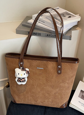 大容量通勤托特包包女式2025新款潮秋冬复古超火托特包手拎单肩包