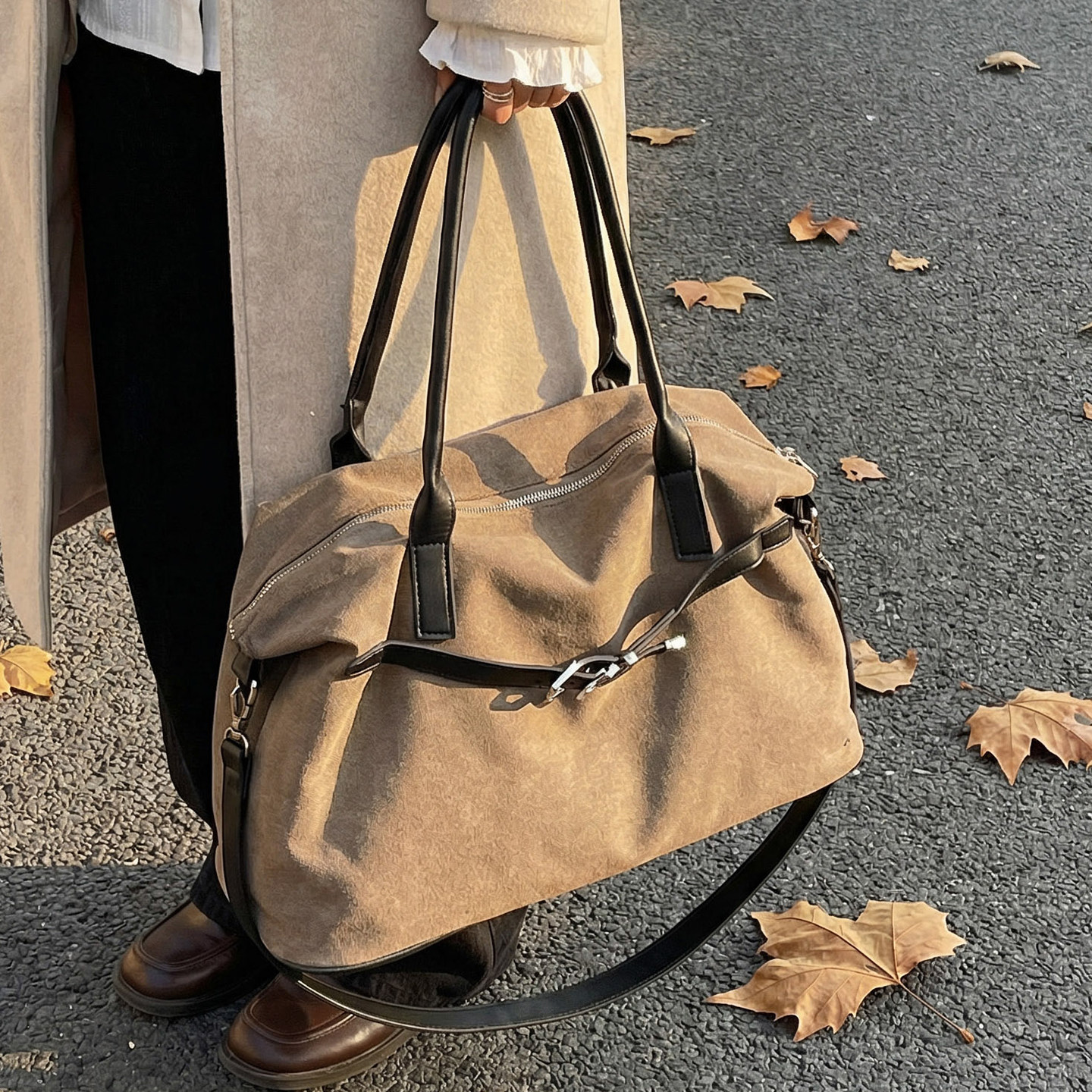 2025新款麂皮大容量通勤托特包