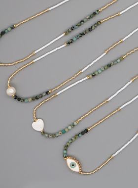 简约西米亚天然珍珠贝壳女ins