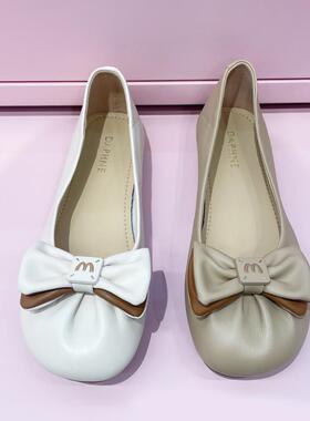 DFNI平底鞋软底不累脚百搭蝴蝶结配裙子单鞋1025101260商场同款