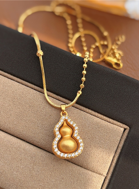 法式复古高级感轻奢古法金葫芦项链女新款通勤百搭新中式锁骨链潮