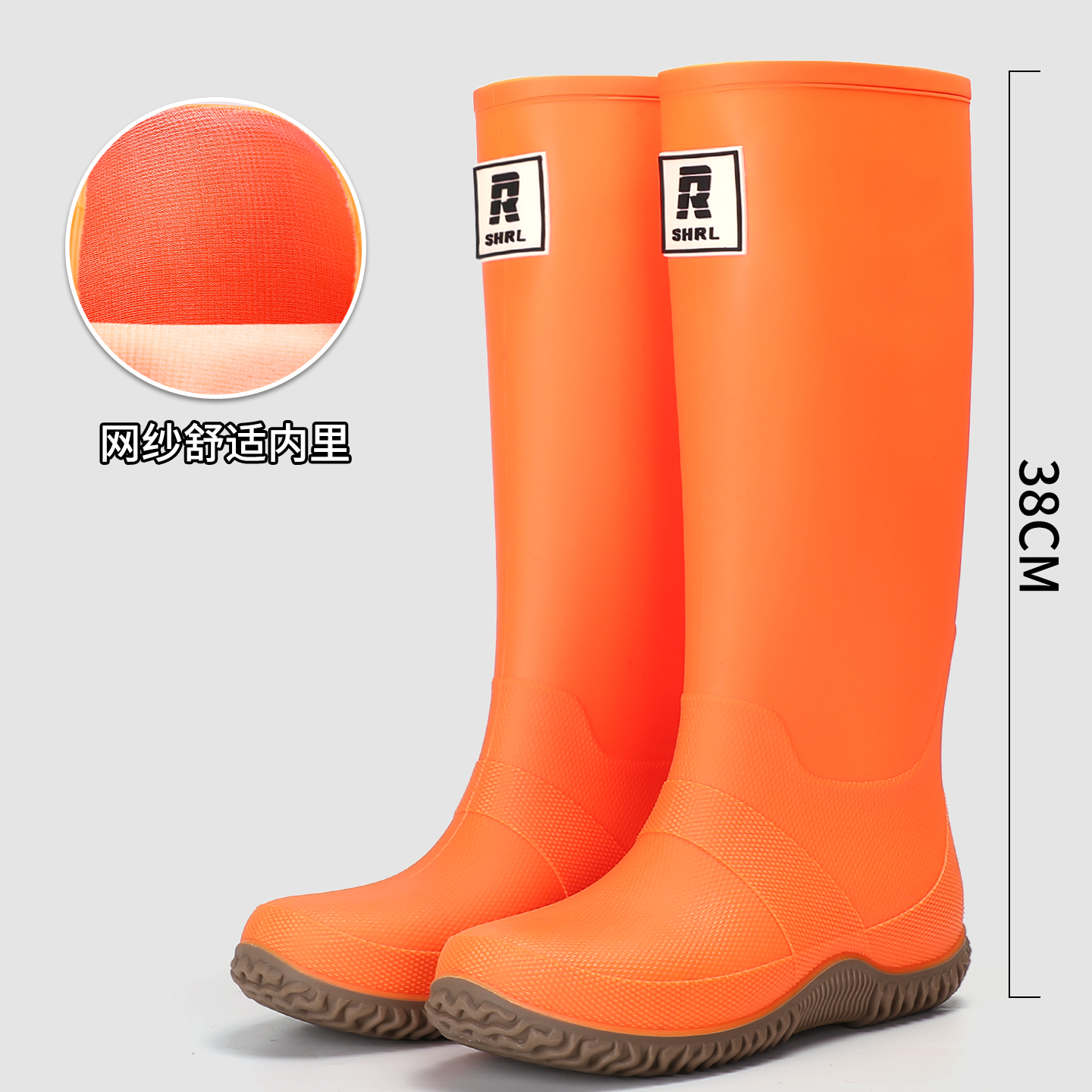 时尚外穿长筒雨鞋男女情侣加绒保暖防水防滑高筒雨靴胶鞋徒步水鞋