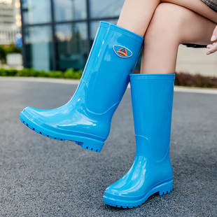 高筒雨鞋水鞋女士雨林徒步雨靴加绒成人外穿防水户外水靴防滑耐磨