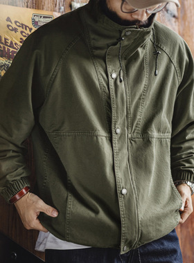 马登工装美式复古立领M65夹克防风廓形军绿色硬汉vintage外套男秋