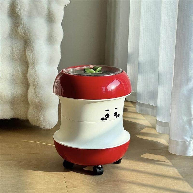 苹果垃圾桶家用大容量带轮可移动废纸篓客厅卧室高颜值带盖垃圾筒