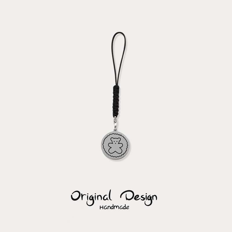 钛钢小熊钥匙手机挂绳可爱日系