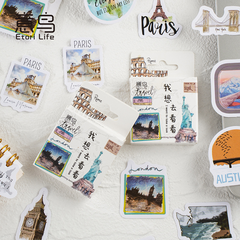 Etori盒装贴纸我想去看看系列