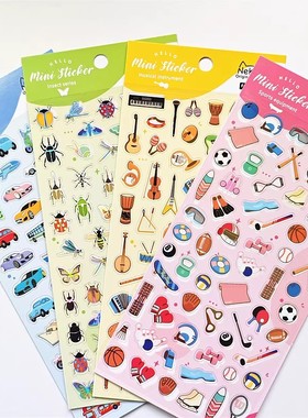 Nekoni贴纸 mini小世界系列 昆虫乐器交通工具手帐素材装饰贴画
