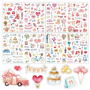 YX贴纸 happy Wedding 婚礼进行时系列.6 浪漫手账相册素材装饰贴