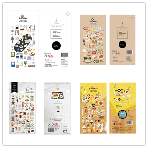 Корейская соня наклейка едой послеобеденный чай тема тема кофе закуски для приготовления пищи часто