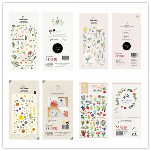 Корейская наклейка на наклейку Соня Цветочное растение Тема вишневолосца
