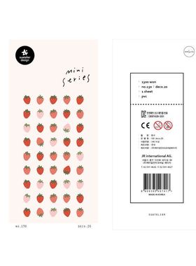 韩国sonia贴纸 迷你系列deco.20 粉红草莓手帐日记素材diy装饰贴