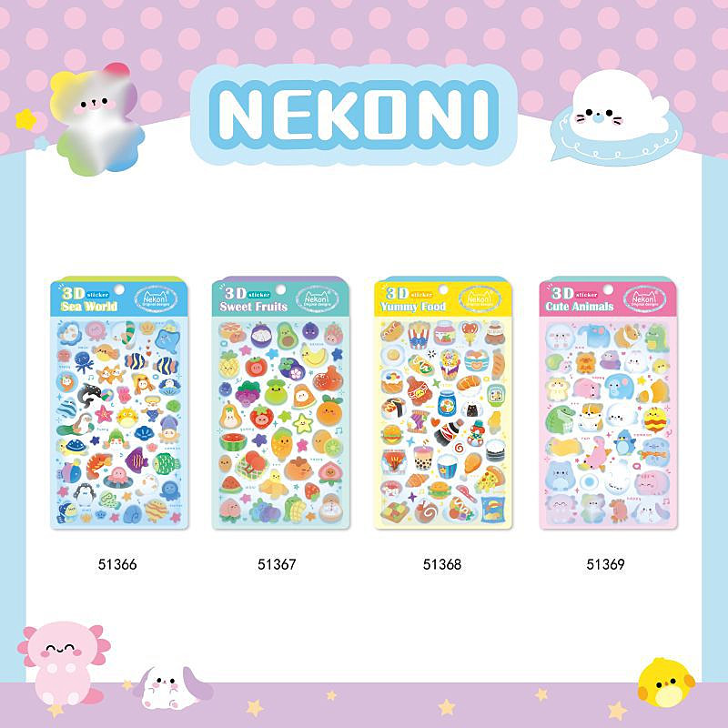 NEKONI3D浮雕贴纸水杯装饰贴