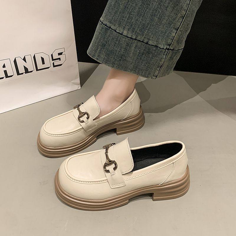 时尚款学院风厚底乐福鞋女款2026春秋新款一脚蹬单鞋黑色jk小皮鞋,女鞋,深口单鞋,淘宝优惠券,粉丝福利购,淘宝优惠卷