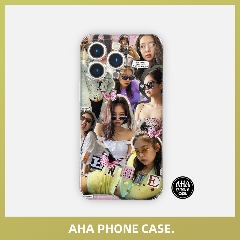 JENNIE手机壳适用苹果13promax韩国ins可爱iPhone14pm保护套blackpink全包防摔软壳OPPO