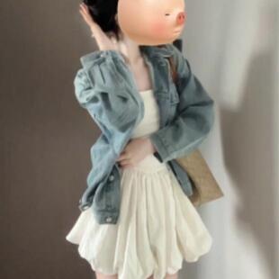白色芭蕾吊带连衣裙子女早春2026新款小个子海边度假掐腰花苞短裙