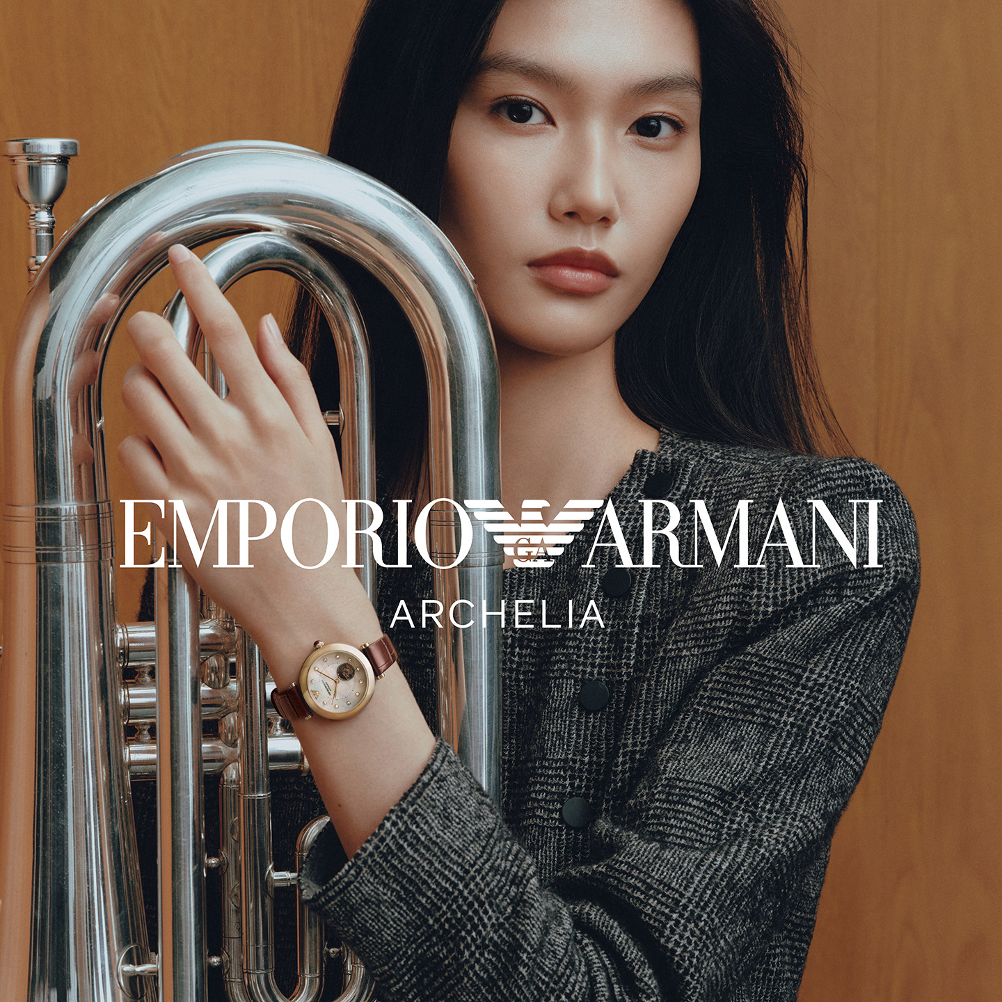 【秋季新品】七夕送女友礼物Armani阿玛尼白月光镂空女表AR60097