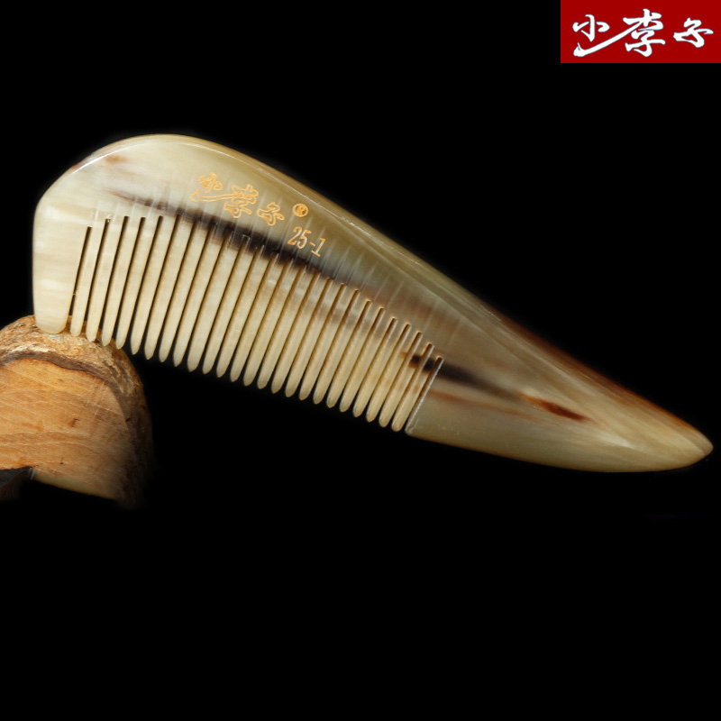 牛角梳子正宗天然长直发卷发小梳子随身便携家用保健按摩刮痧角梳