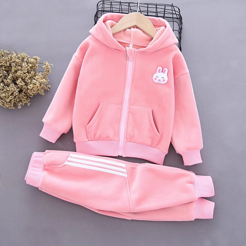 女童秋冬套装金丝绒2023新款洋气女孩加绒衣服儿童装加厚两件套潮