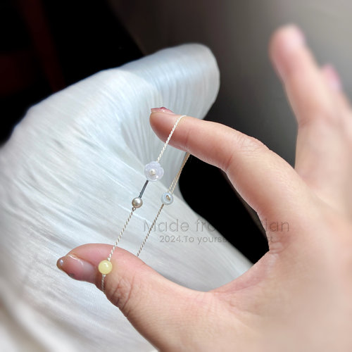 亦边天然翡翠A有钱花纯手工编绳极简中式轻奢极简细本命红手链绳