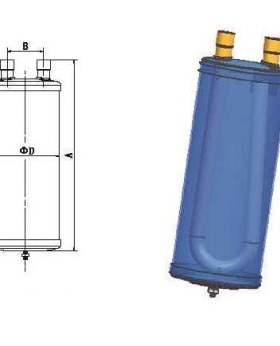 派尔克 气液分离器 PKQ-7034 70L/34分 Φ450 黑色 冷库油分离器