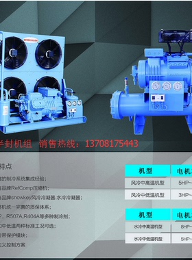 莱富康半封机组 AP4L008 低温风冷 压缩机SP4L0800 冷库风冷机组