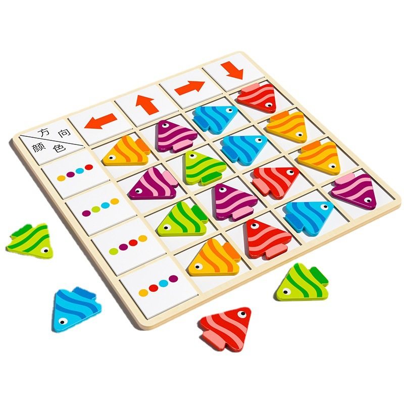 木制磁性小鱼找方向颜色配对.6儿童早教益智思维逻辑训练互动桌游,节庆用品/礼品,创意/设计玩具,淘宝优惠券,粉丝福利购,淘宝优惠卷