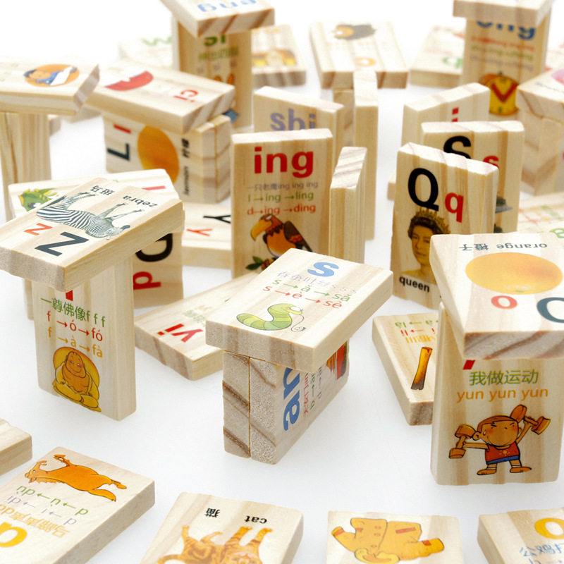 儿童90片学习拼音认知多米诺骨牌积木套装早教益智木制玩具,玩具/童车/益智/积木/模型,其它早教玩具类,淘宝优惠券,粉丝福利购,淘宝优惠卷