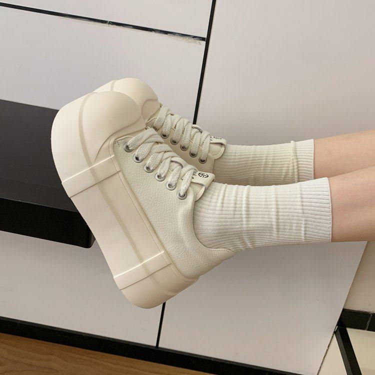 松糕厚底大头丑萌面包鞋女2026春新款百搭休闲增高小白鞋韩系板鞋,女鞋,时尚休闲鞋,淘宝优惠券,粉丝福利购,淘宝优惠卷