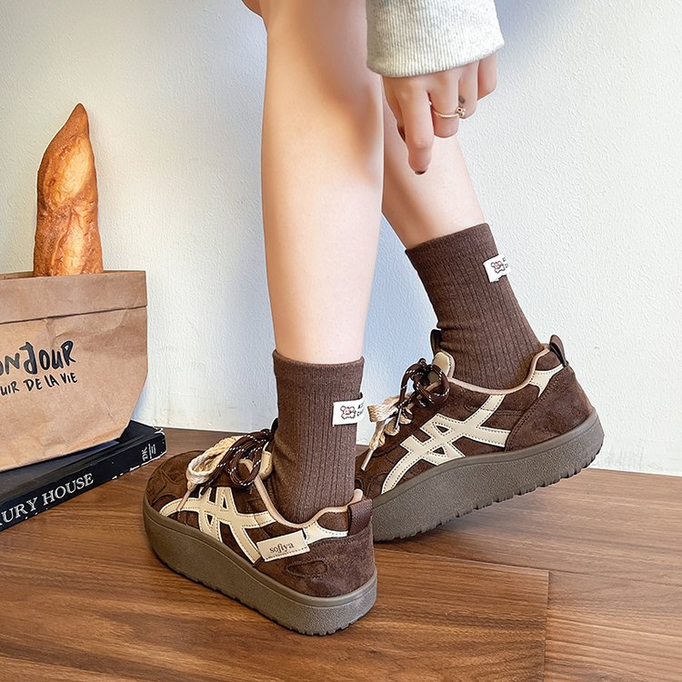 增高厚底加绒保暖德训鞋女2025