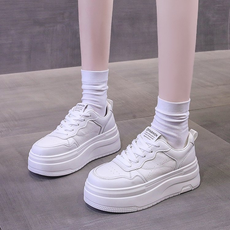 厚底小白鞋女2026早春新款小个子