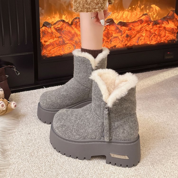 保暖时尚百搭休闲厚底东北大棉鞋