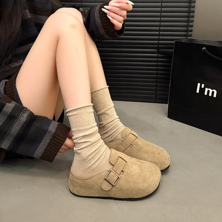 勃肯鞋女半包头半拖鞋外穿新款