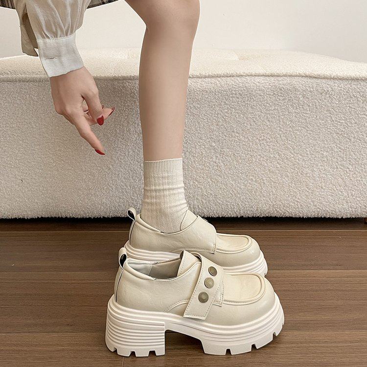 英伦风小皮鞋女2026春季爆款厚底增高乐福鞋一脚蹬配裙子粗跟单鞋,女鞋,深口单鞋,淘宝优惠券,粉丝福利购,淘宝优惠卷