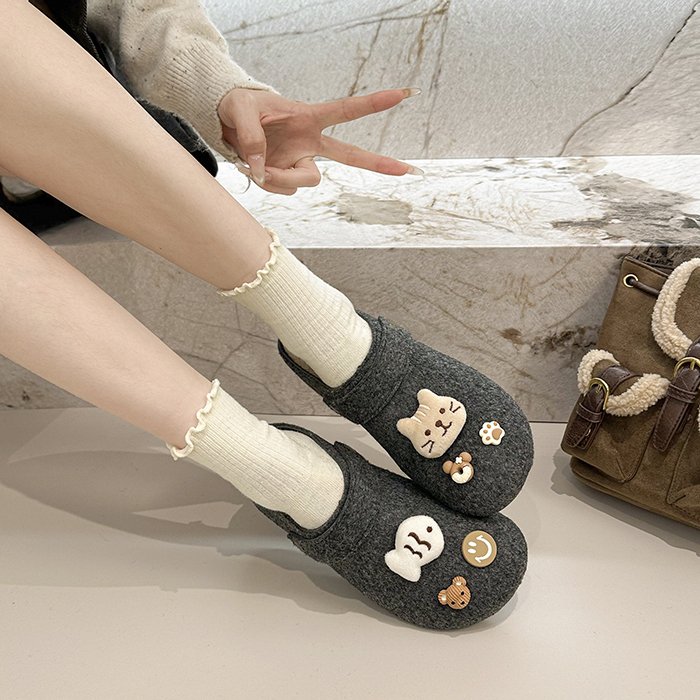 包头拖可爱卡通勃肯鞋冬季保暖