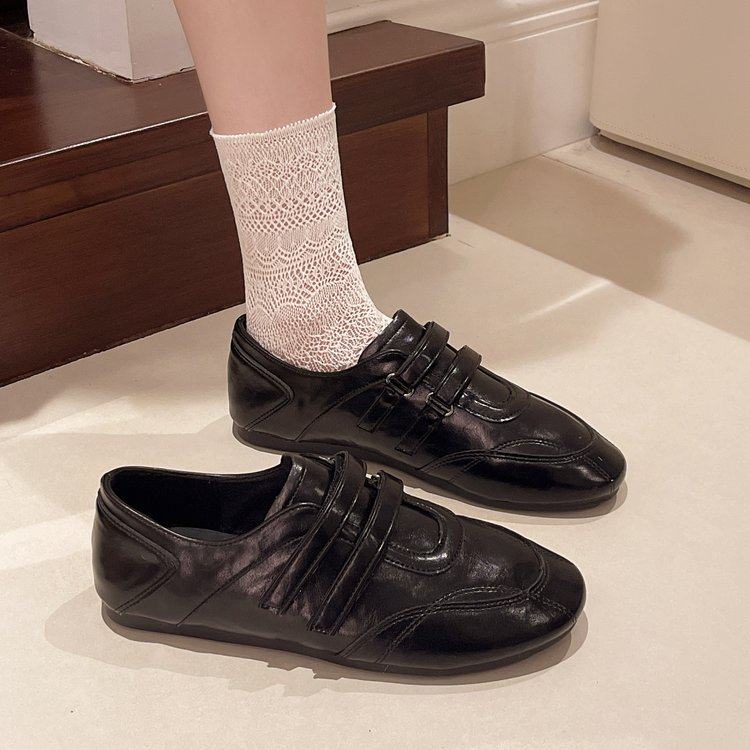 法式软皮小众玛丽珍单鞋2026春秋软底休闲双排魔术贴平底芭蕾舞鞋,女鞋,深口单鞋,淘宝优惠券,粉丝福利购,淘宝优惠卷