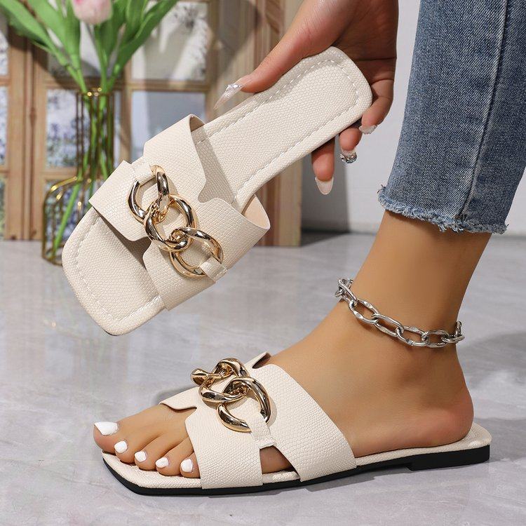 2025夏季新款仙女风气质拖鞋女外穿白色平底凉拖时尚大码凉鞋女,女鞋,其他拖鞋,淘宝优惠券,粉丝福利购,淘宝优惠卷
