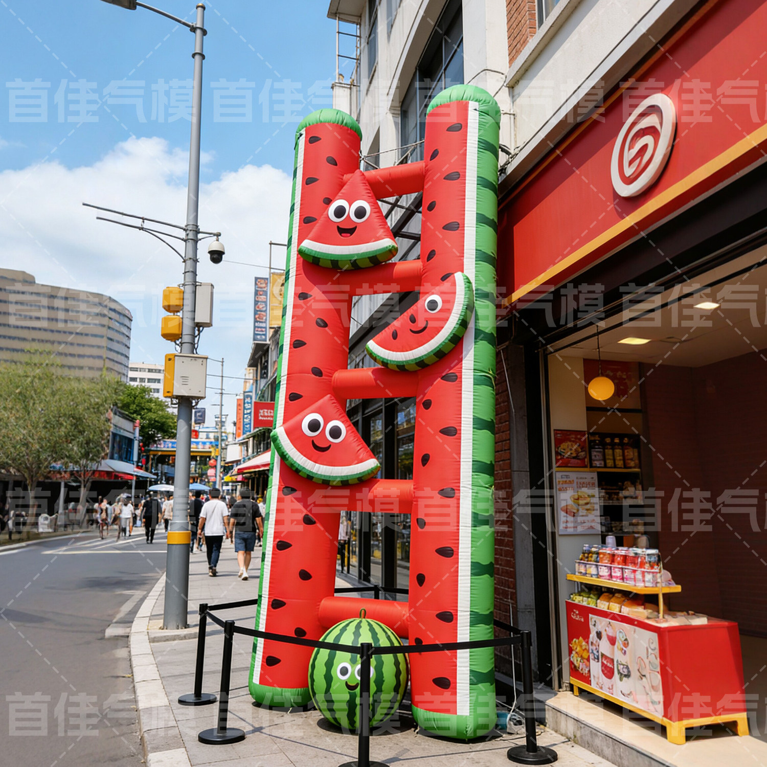 充气西瓜水果气模荔枝定制榴莲柿子大型卡通商场美陈采摘园活动