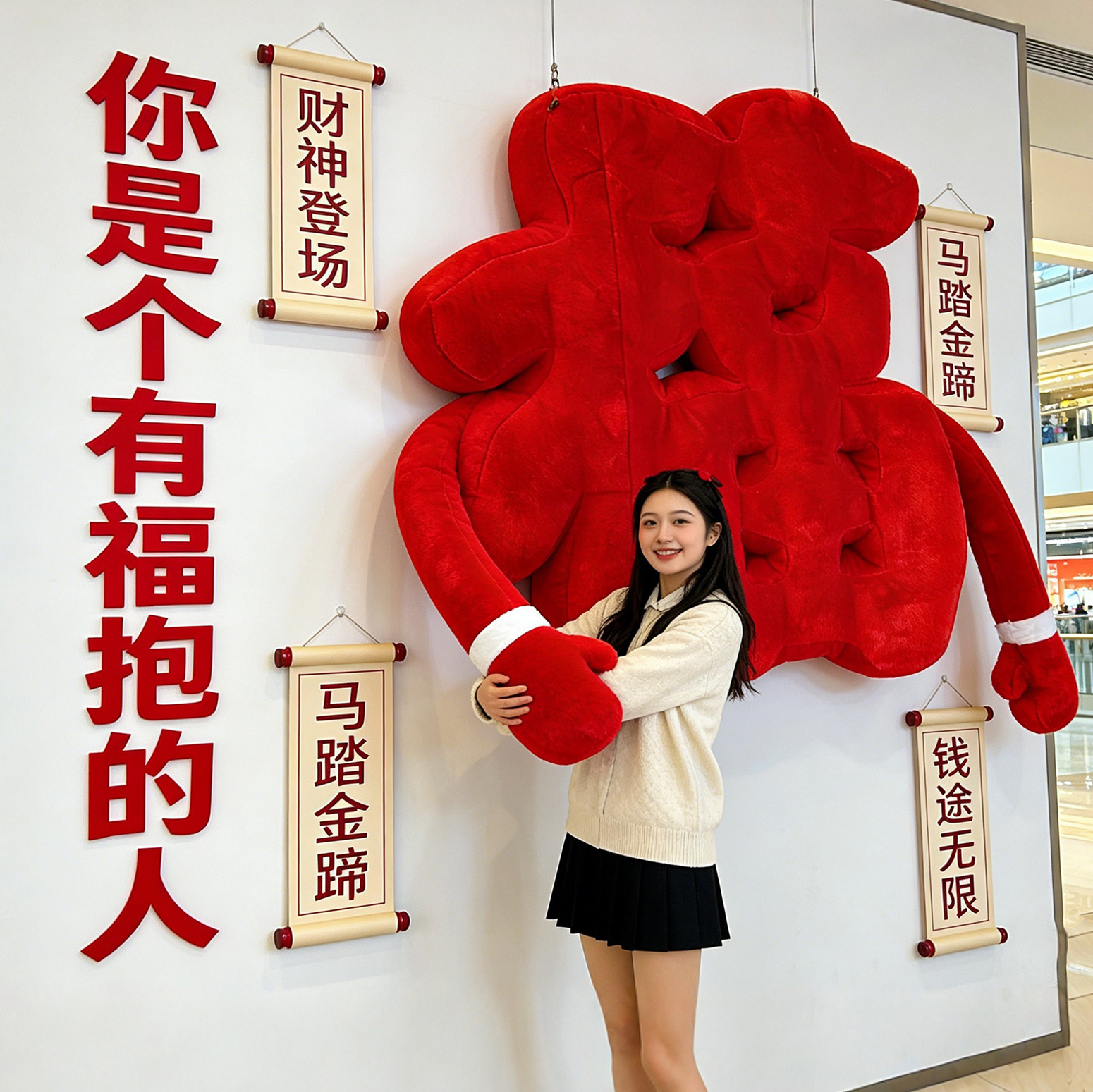 新年福字毛绒充气福抱气模红色喜庆装饰商场美陈景点打卡网红墙,节庆用品/礼品,充气用品,淘宝优惠券,粉丝福利购,淘宝优惠卷