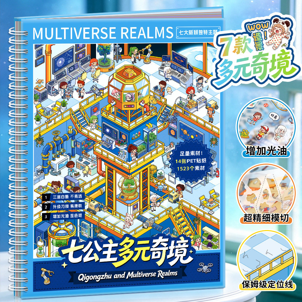 七公主梦幻3D微缩场景贴纸
