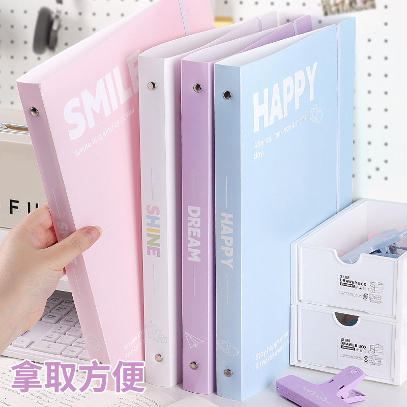 小清新A4文件袋活页资料册学生试卷收纳袋高颜值ins风办公收纳册