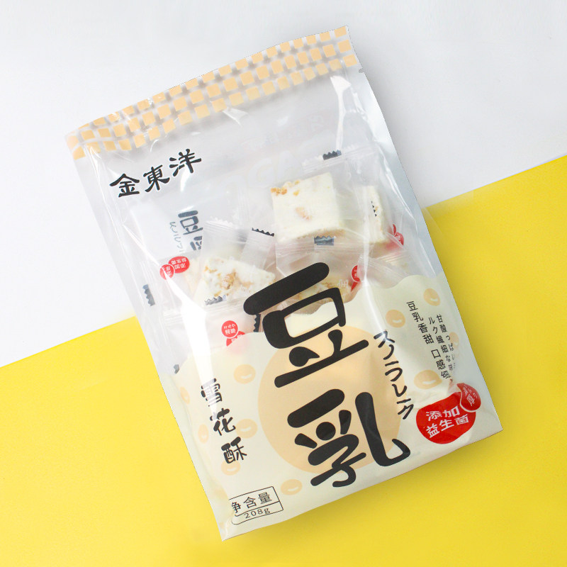 金东洋雪花酥豆乳208g台湾风味豆乳雪花酥糖果酸甜办公室零食袋装