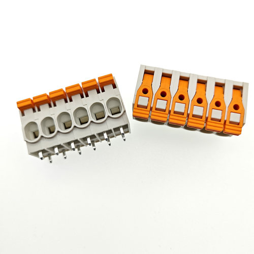 科发正品弹簧式PCB接线端子KF206-7.5mm免螺丝插头绿色/白色可拼