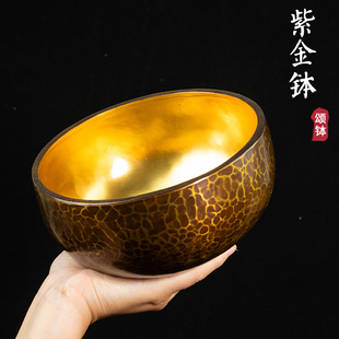 梵木果紫金钵音钵手工钵瑜珈冥想佛音碗铜磬钵盂摆件铜碗静心送礼