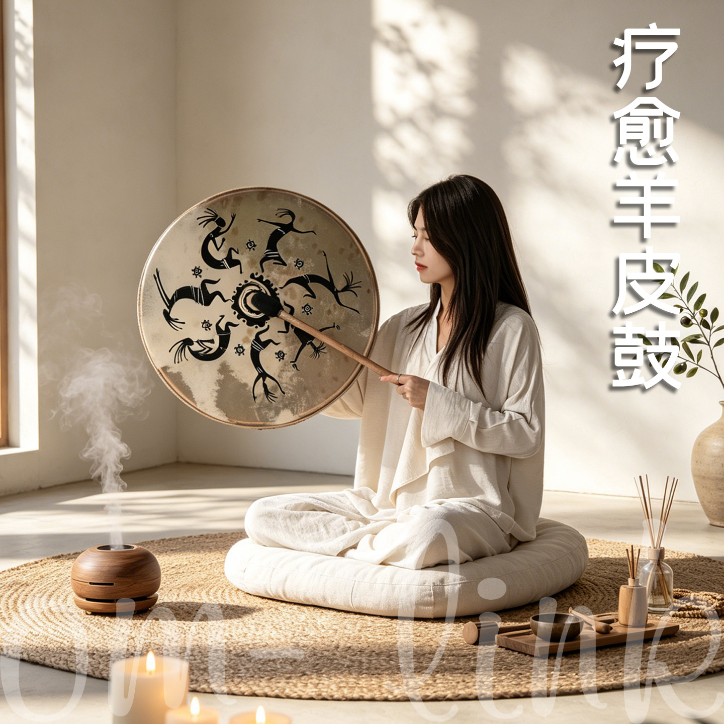 OM-LINK 印第安羊皮鼓伴奏音乐会手鼓疗愈冥想音疗表演打击乐器