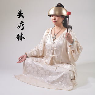 梵木果头疗钵尼泊尔手工颂钵SPA采耳养生馆用冥想瑜伽膝盖钵