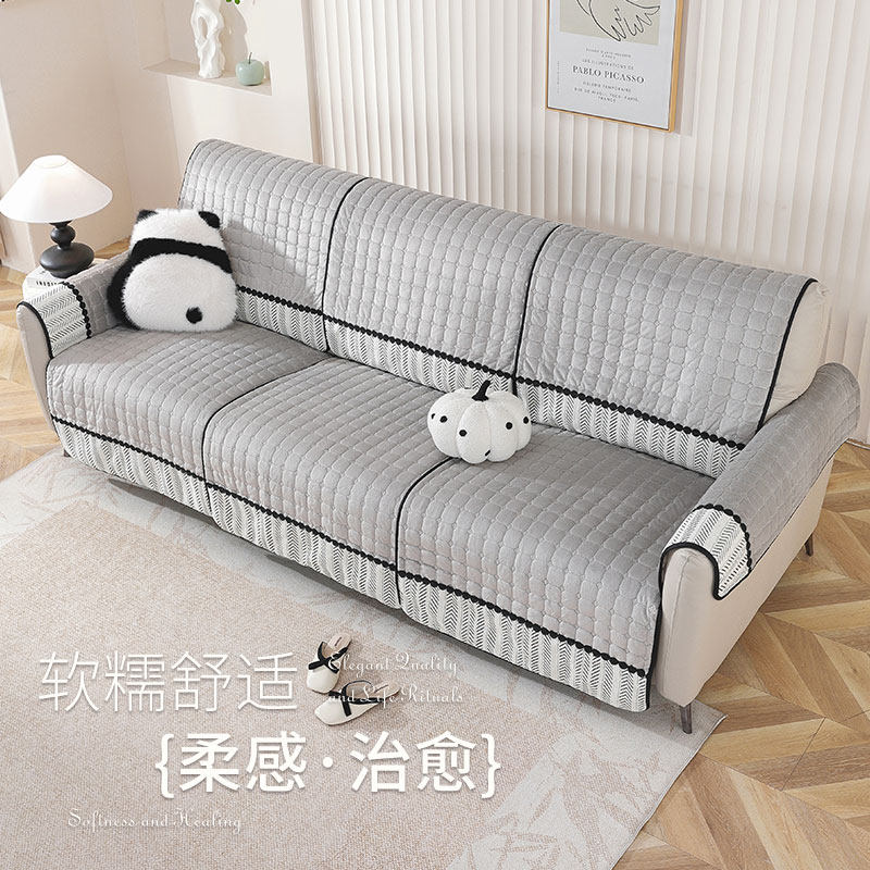 芝华仕电动三人位沙发套冬季短绒轻奢沙发套功能位沙发垫罩盖巾