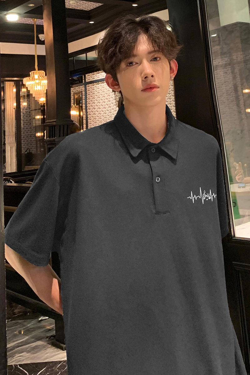 衬衫领夏季polo衫痞男生美式重磅短袖男装衣服潮-A1105TP35控58,男装Polo衫,电商B241