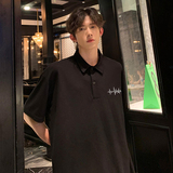 美式重磅衬衫领夏季polo衫痞男生短袖男装衣服潮-A1105TP35控58，男装Polo衫，电商B241